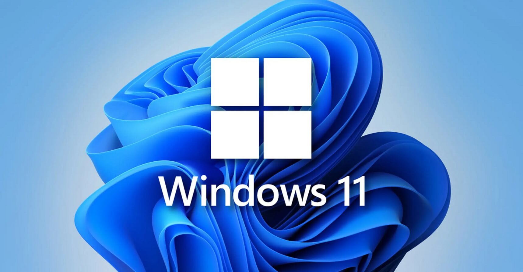 Windows 11 logo with blue ribbon